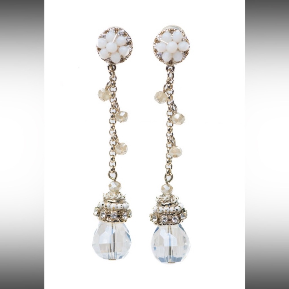 NEW BAR By Alexa Rae Angel Drop Earrings - Linen Snow Glow - Picture 2 of 3